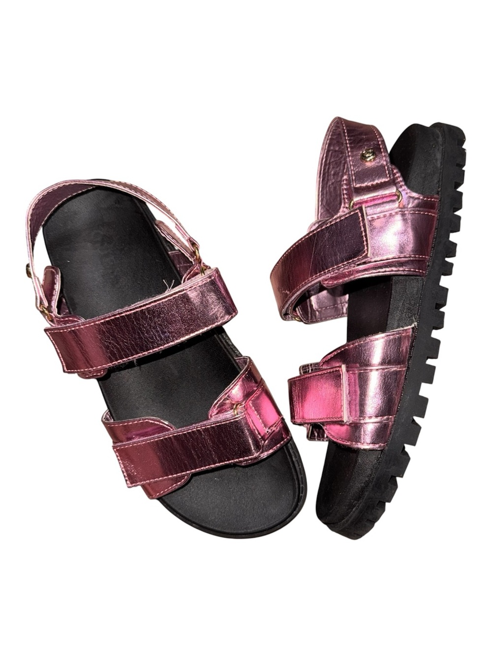 Guess Metallic Pink Strappy Sandals